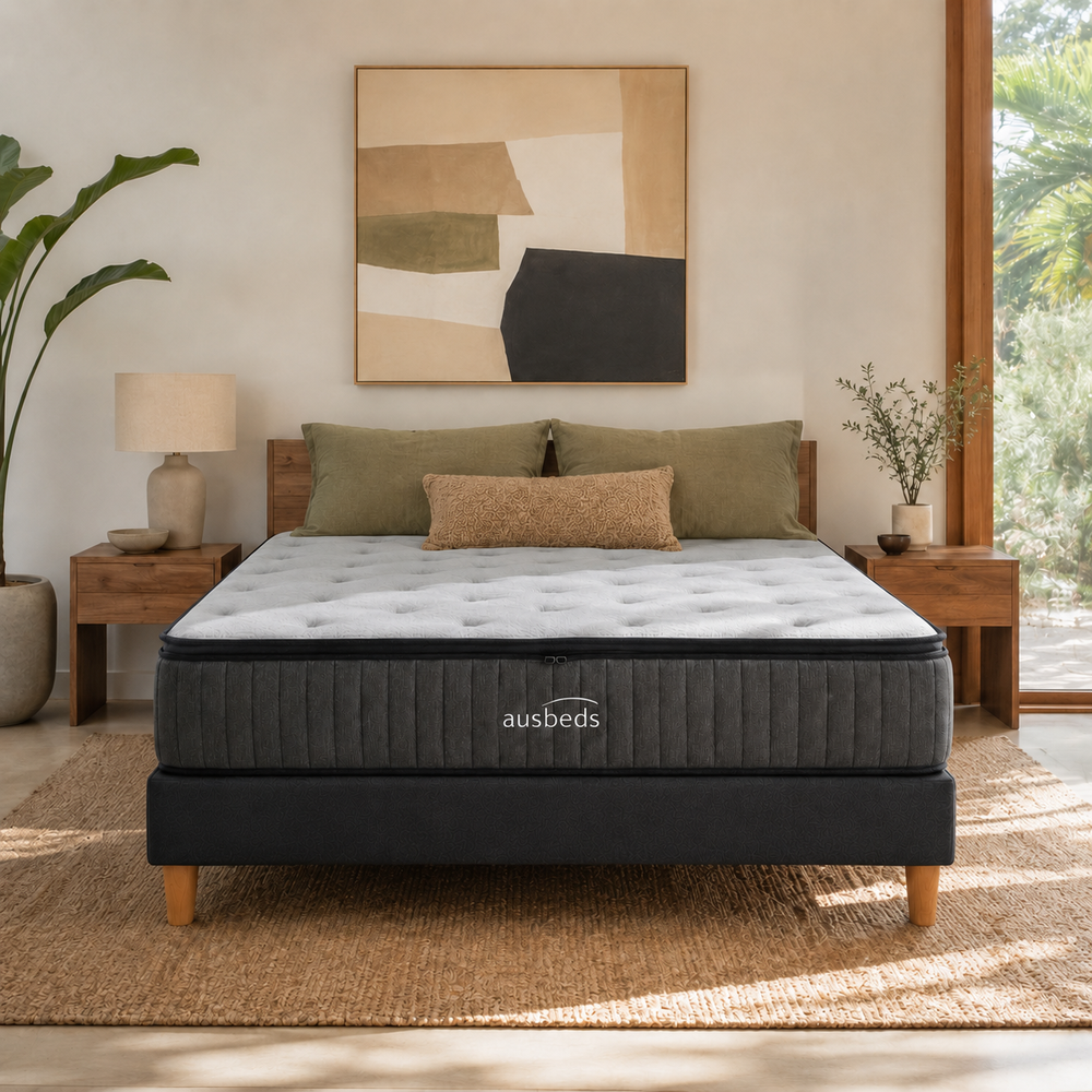 Ausbeds Cooper mattres - GOLS-certified organic latex, bodyweight matched springs