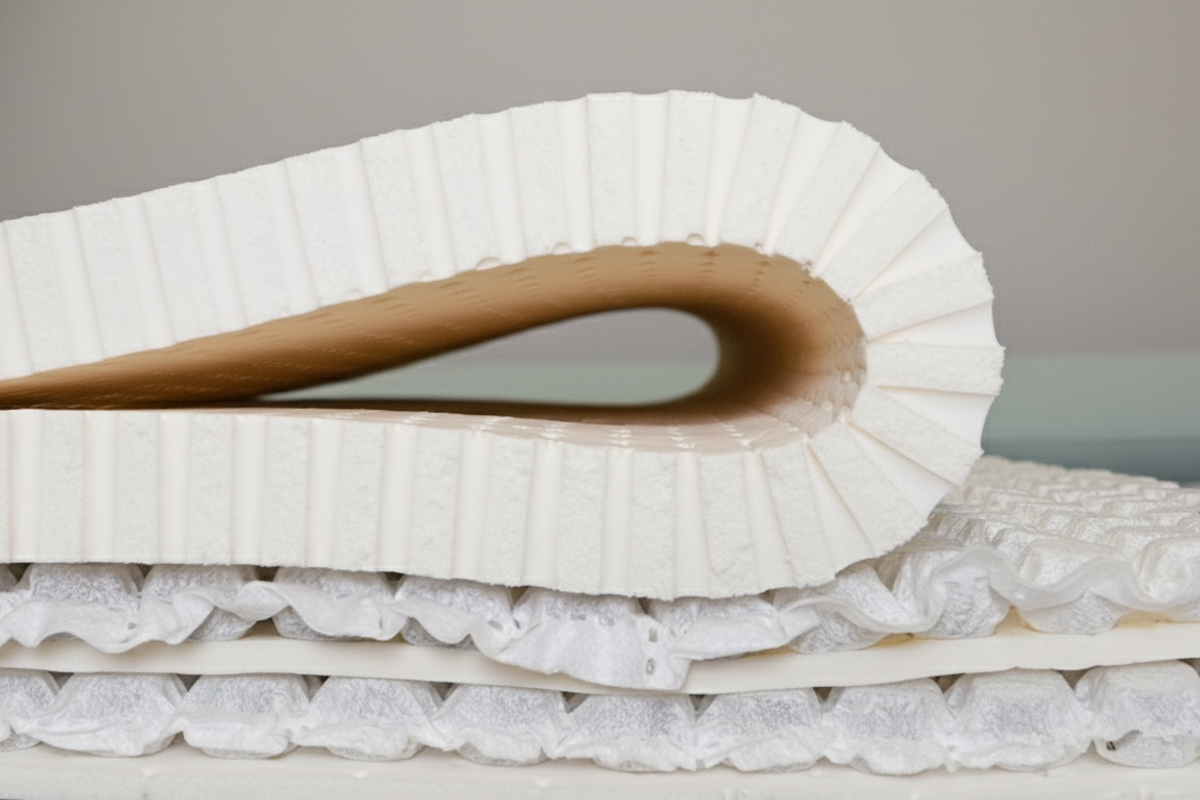 Inside a modular latex mattress