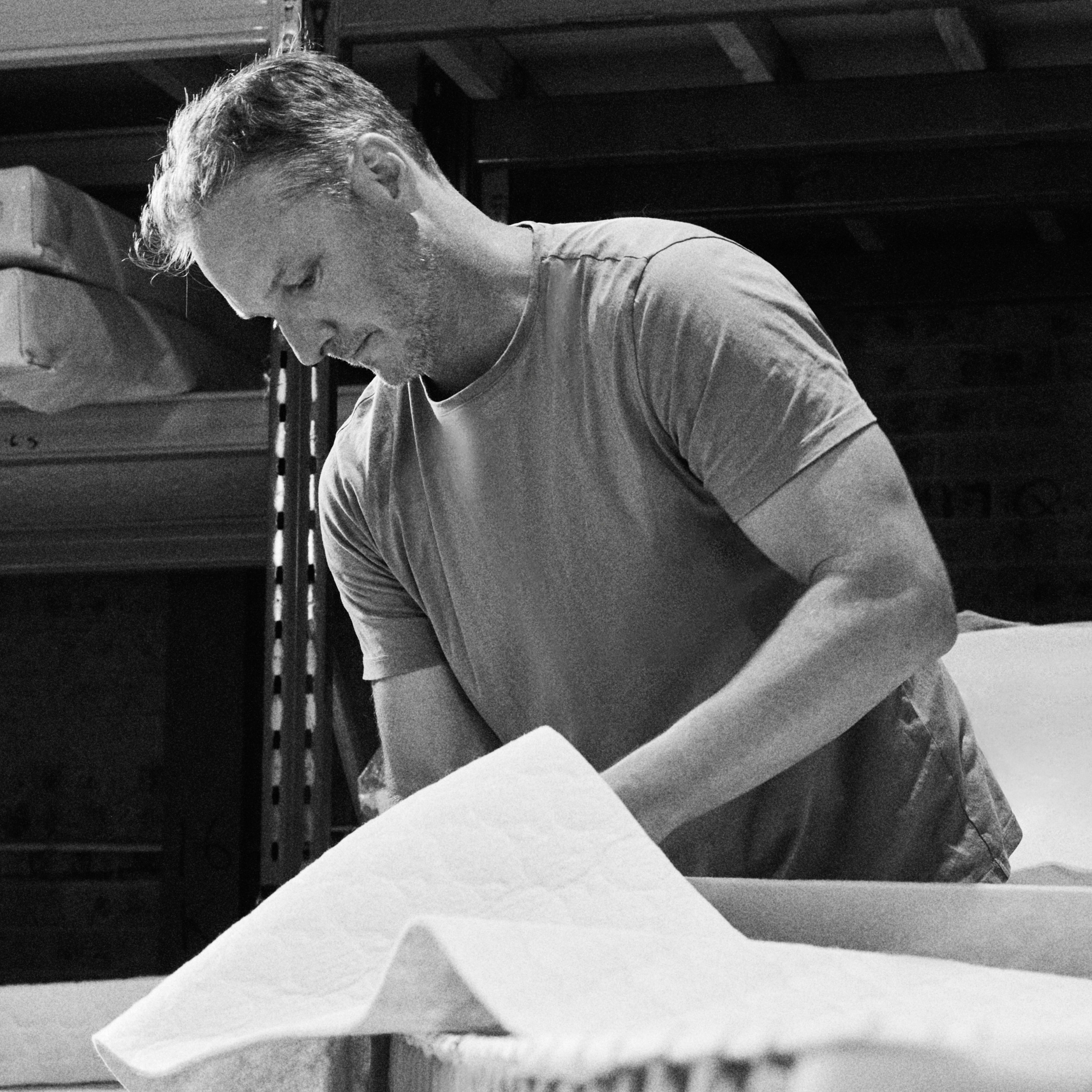 Karl from Ausbeds Sydney creating a mattress