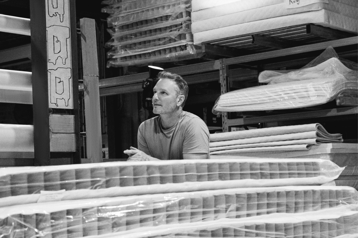 Karl van Lieshout, founder of Ausbeds, inside the Marrickville workshop