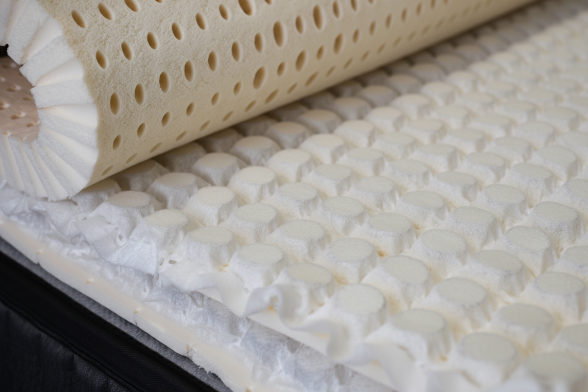 Microsprings and latex interior of an Ausbeds hybrid tailor-made mattress