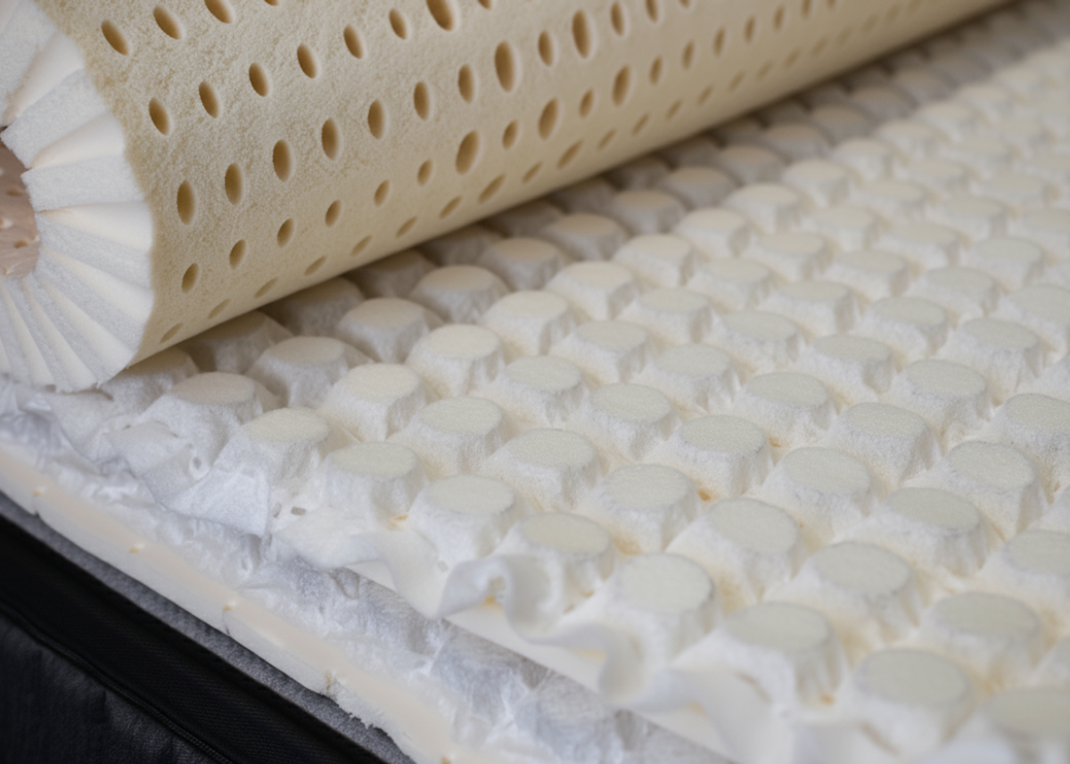 Microsprings and latex interior of an Ausbeds hybrid tailor-made mattress