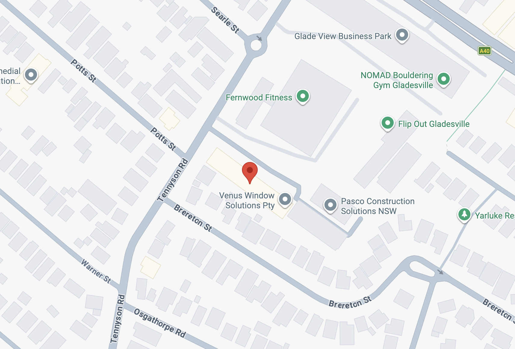 Ausbeds Gladesville map
